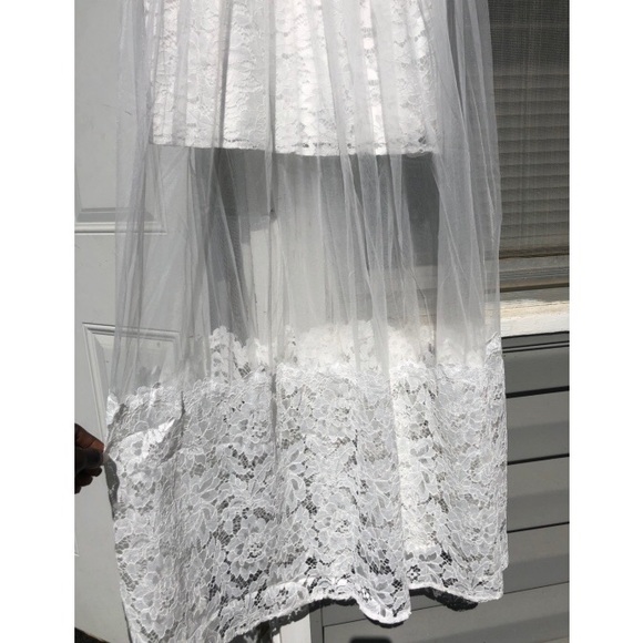 Lulus White Lace Overlay Maxi Cocktail Dress - Picture 7 of 7